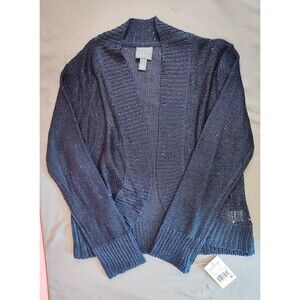 Women's Rabbit Rabbit Rabbit Long Sleeve Open Knit Cardigan Blue Medium